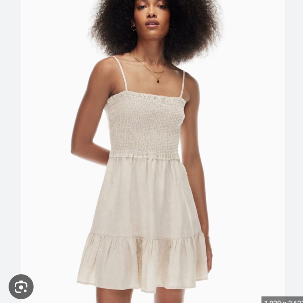 Wilfred Aritzia Tempest Linen Sleeveless Mini Dress